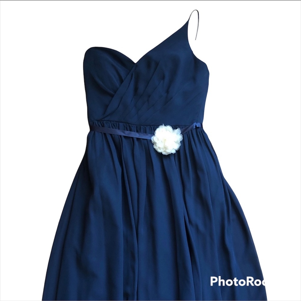 One shoulder dress women’s size 8 navy blue